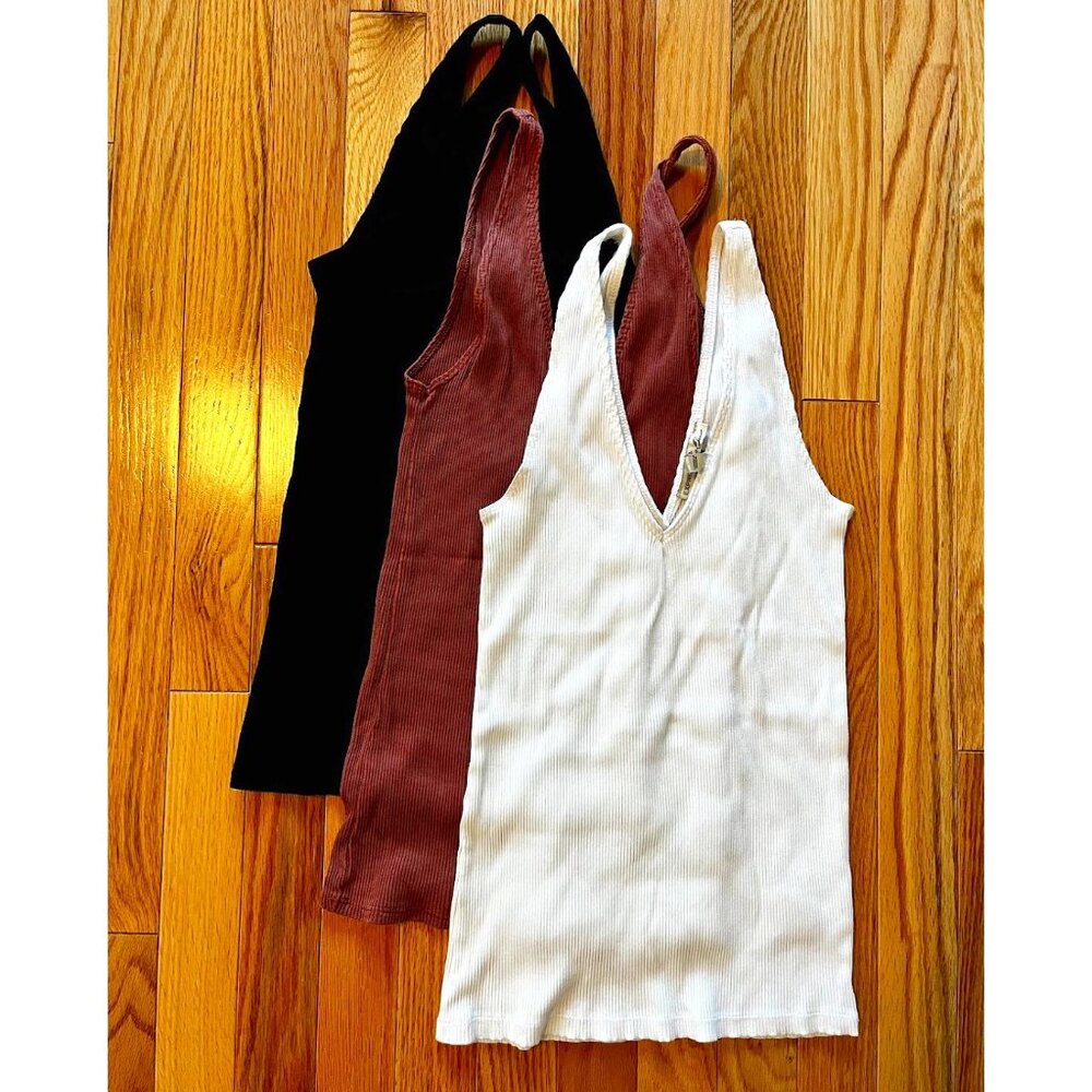 Bundle of 3 Express Women's Ribbed Tank Tops, Size Small